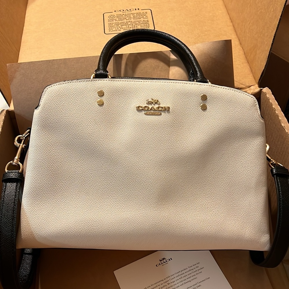 Tri-Color/Colorblock Coach “Lillie” Carryall Bag - Picture 2 of 10